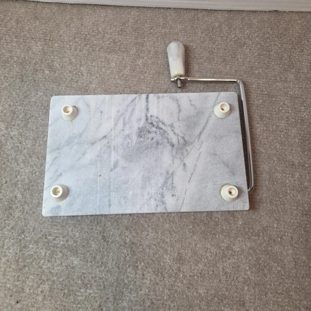Marble Cheese Slicer Board and X Wire White 8×5×3/4